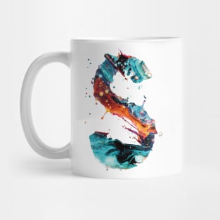 Colorful Painted Initial Letter S Mug